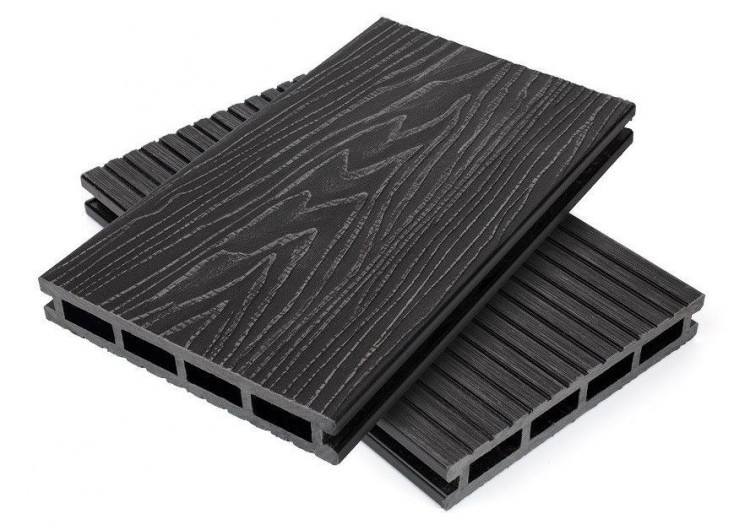 Террасная доска пустотелая ДПК NanoWood Nature 3D Графит Террасная доска пустотелая ДПК NanoWood Nature 3D Графит