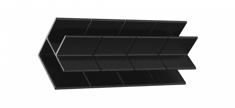Угловой соединитель NanoWood L 3D 300х30 мм, Черный